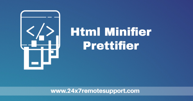 HTML Minifier Prettifier Online
